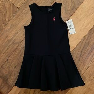 Polo Ralph Lauren girls knit drop waist pleated dress navy size 4T